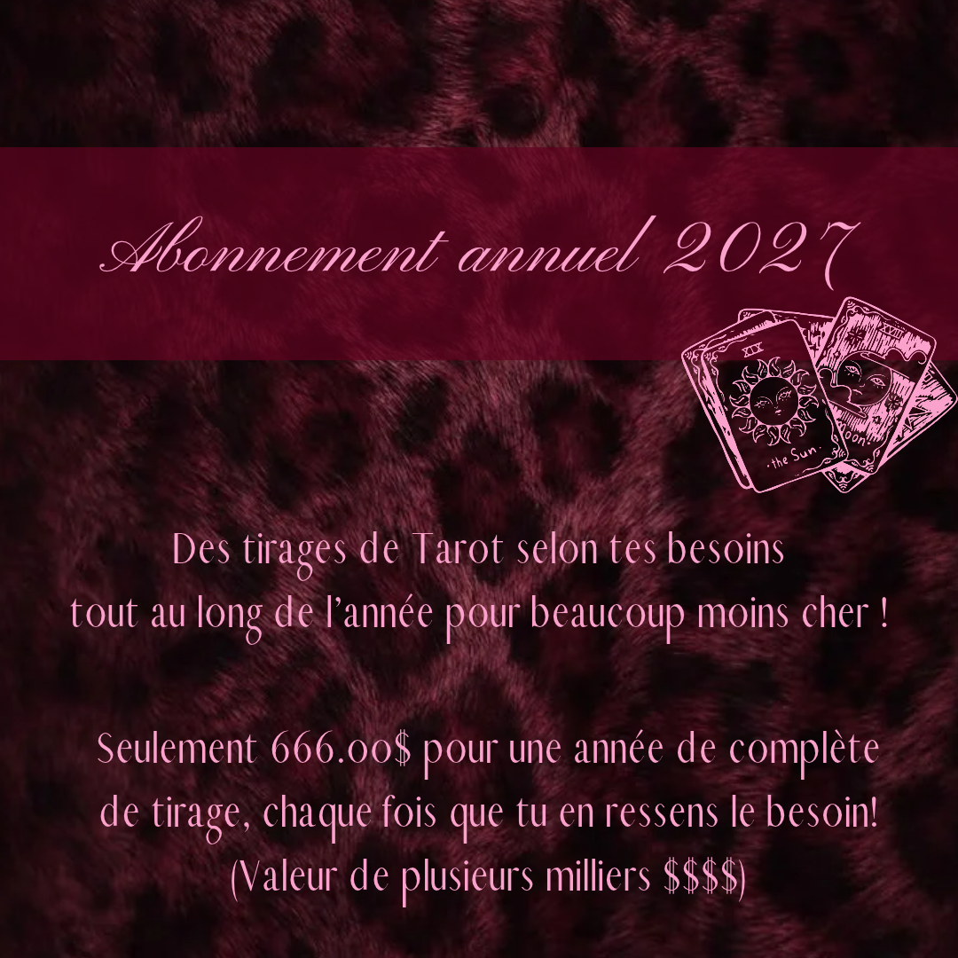 ABONNEMENT ANNUEL TIRAGE DE CARTE